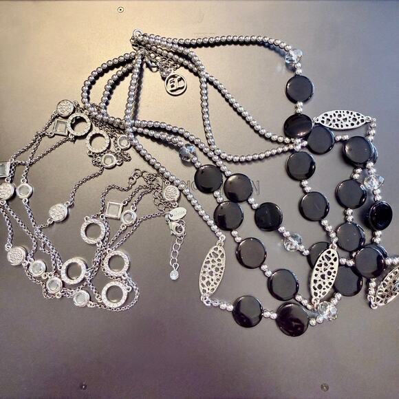 Erica Lyons & Lia Sophia Pair of Silver Tone Necklaces - Picture 5 of 10